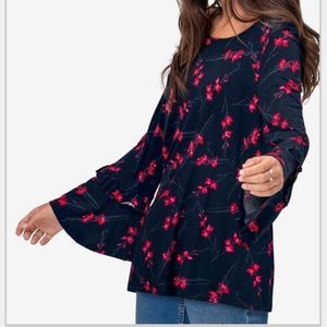 Ruffle Sleeve Top by Ellos - Size 1X